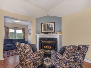 Fireside Chats - Get cozy by the fireplace with a book, or sit together to enjoy an intimate conversation while you watch the flames dance. 