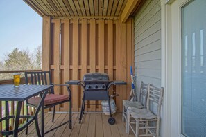 The deck has a gas grill!