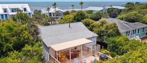 Aerial view of the house