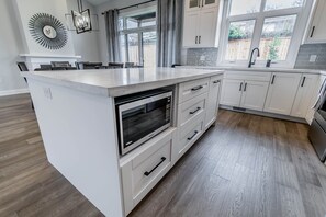 Kitchen Island with microwave