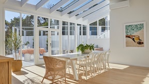 Sunroom and dining room