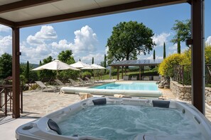 Amenities, Autumn, Building Exterior, Garden, Hot Tub, Pool, Spring, Summer