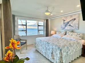 Master Bedroom with incredible ocean views and direct access to the Lanai.