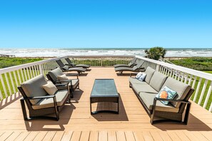 Enjoy conversations with the group and views of the beach