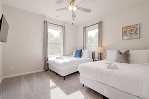 Double Beds with Classic Ceiling Fan