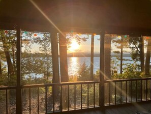 View from the screen porch at sunset. 