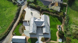 Aerial view of the house