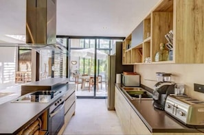 Toaster, Microwave, Electric Stove, Electric Tea Kettle, Pots/Pans, Utensils etc