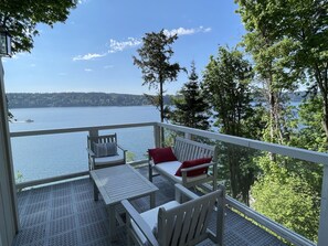 Balcony off Kitchen overlooking mile wide, 350ft deep, Colvos Passage