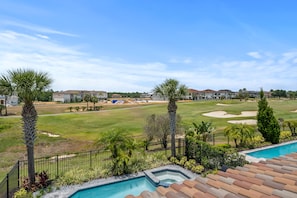 Enjoy stunning golf-course and pool views from the balcony.