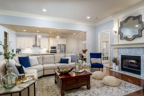 Living room and open kitchen 