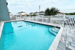 Unheated inground pool.  Only shared with 8 other units.  Register guests are allowed in pool area.  Please follow all posted pool rules.  