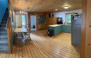 Large kitchen and dining area.