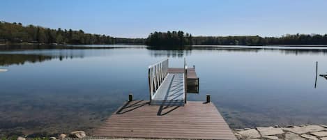 Lots of space by the water with dock and firepit.  