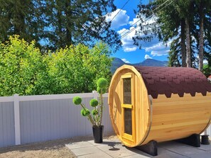 Handcrafted cedar sauna