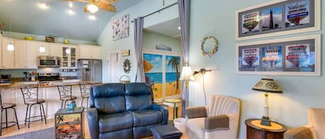 Crystal Beach Vacation Rental | 2BR | 2BA | Stairs to Enter | 1,200 Sq Ft