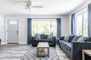 Spacious living area upstairs with tons of light