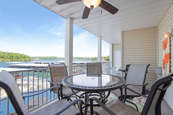 Take in the breathtaking views and the breeze of fresh air from the screened in patio.