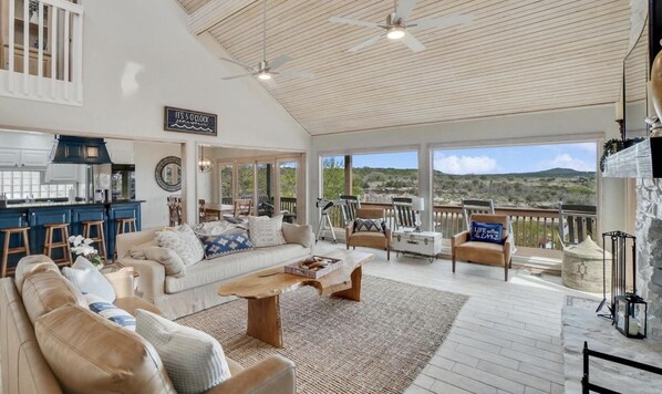 Main living room - be prepared to gasp when you walk in and see the view!