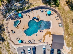 Community outdoor pool and hot tub