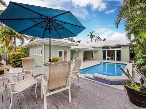 Raised Patio by Pool