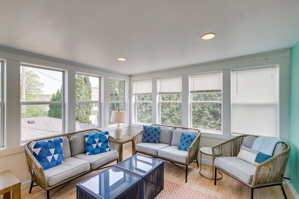 Elkhart Lake Vacation Rental | 3BR | 2BA | 1,250 Sq Ft | Stairs Required