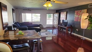 living room and dining 