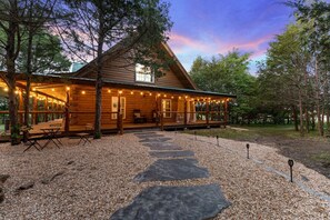 View as you're walking up the path from your car to the cabin.