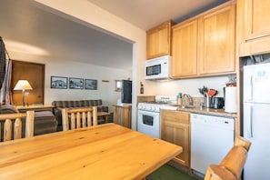 The studio boasts a fully-equipped kitchen making it easy to whip up a meal during your trip.