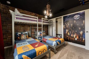 Step into a magical world with this enchanting themed bedroom, perfect for fans of wizardry and adventure!