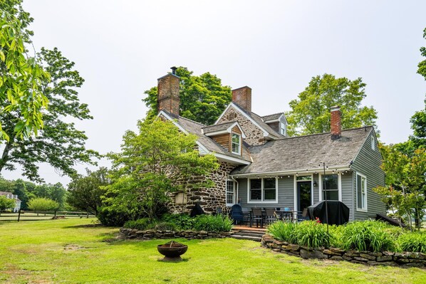 Back view of farmhouse