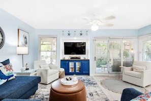 Living area with large screened patio