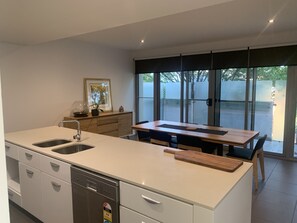 Kitchen island with bench seats