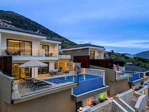 Brand new Villa Metehan in the evening