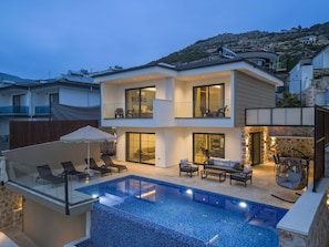 Brand new Villa Metehan in the evening