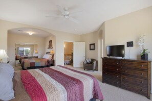 Master bedroom with King and full bed