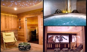 1 séance de spa & sauna privée. 1 demi-journée incluse dans la location. A 100 m