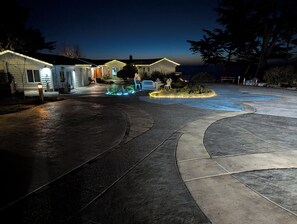 The property at dusk.