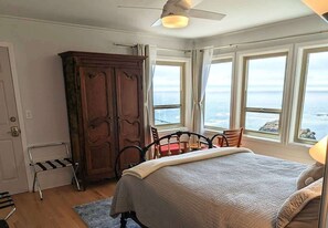 This is your bedroom. Wake up to the sight & sound of the ocean below!