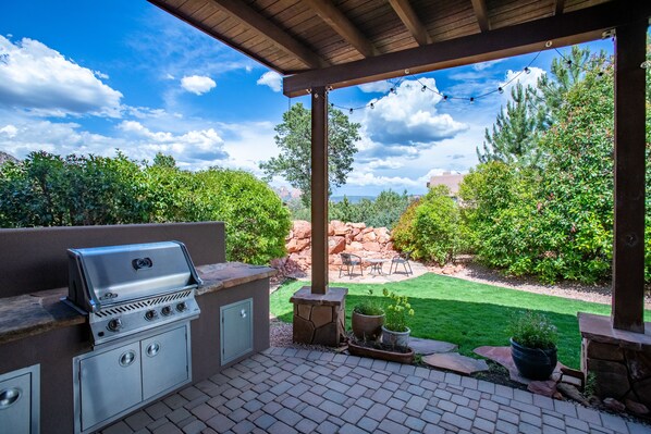 Built-In BBQ and Fire Pit