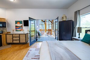 Walk out onto a relaxing screened-in porch