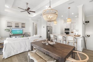 Open living space with full kitchen
