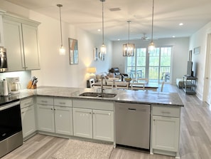 View from kitchen to living room