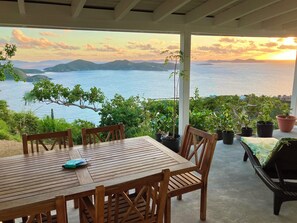Enjoy breakfast watching the sunrise from our outdoor dining table. 