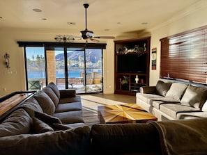 Living room with views & shuffle board