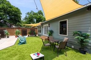 Our backyard is the perfect place for a cold beer on a hot day!