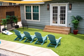 Our backyard is the perfect place for a cold beer on a hot day!
