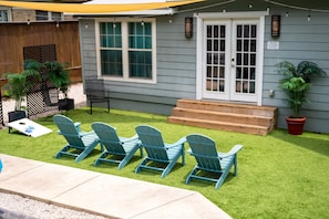 Our backyard is the perfect place for a cold beer on a hot day!