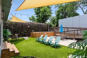 Our backyard is the perfect place for a cold beer on a hot day!