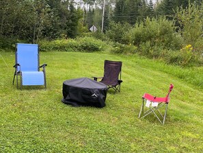 Fire pit at lodge